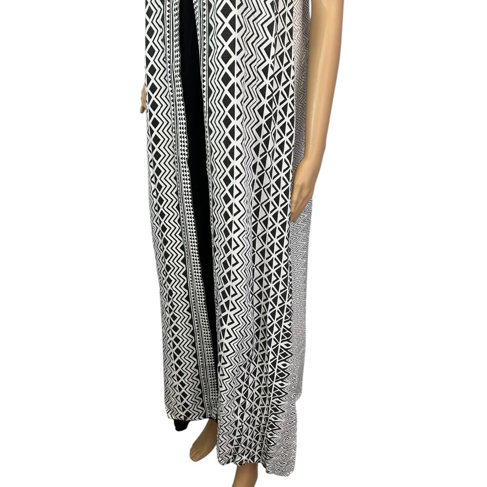 Global Desi Liva Blend Maxi Dress Black White Size M - Picture 7 of 11